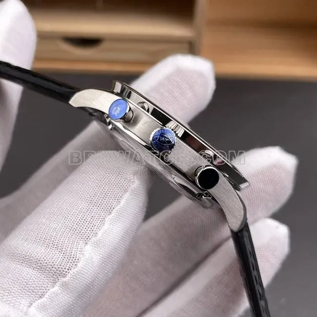 1:1replica watch Portugal APS factory IWC silver white dial gold needle side live photo