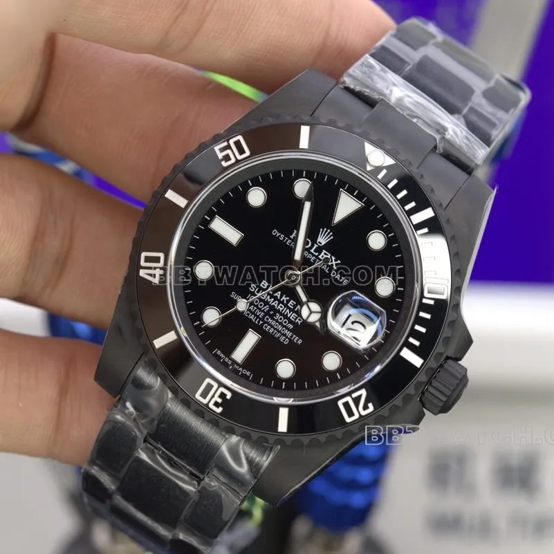 TW factory all black water ghost rolex collectible watches 2824 movement 40mm