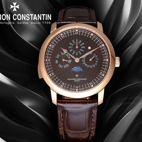 top-tier watch Vacheron Constantin men's brown plate brown belt Loft Craftsman series leather strap watch front view