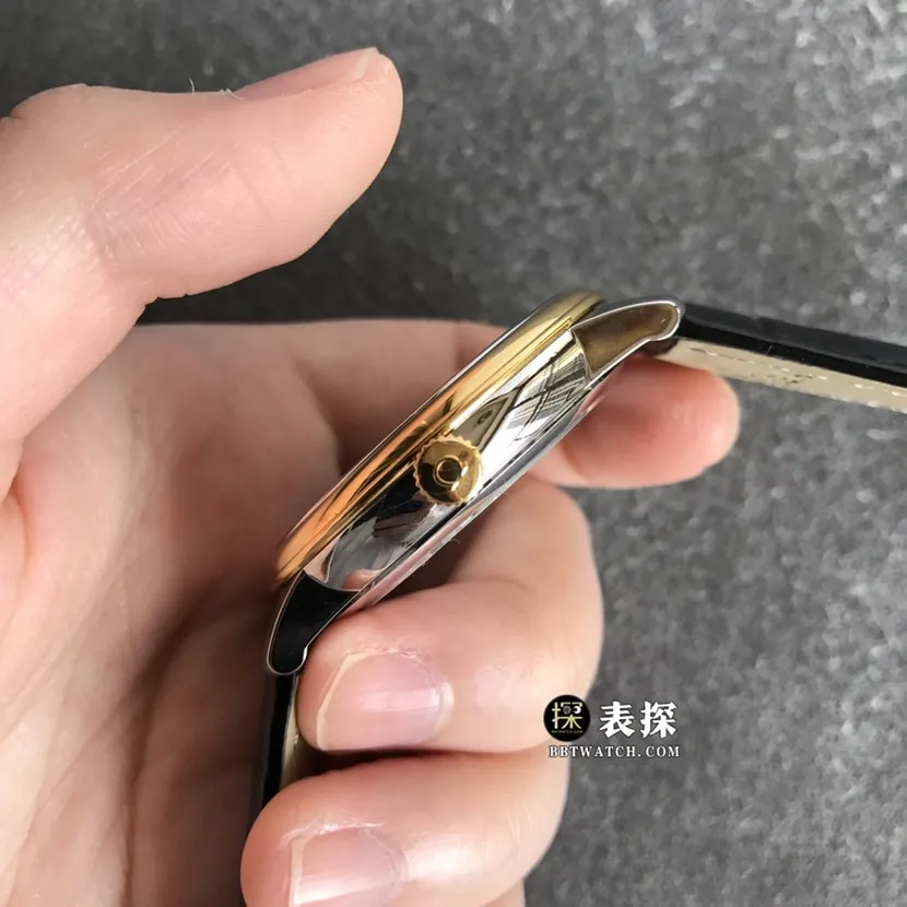 Omega Diefei watch men's black dialyellow goldleather strap picture and price front live photo