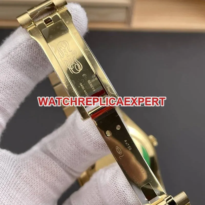 Rolex watch RC factory Day-Date40mm gold plate 3255yellow goldsteel bracelet model side live photo