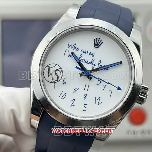 1:1replica watch magnetic type VS FactoryRolexwhite dial rubber type front live photo