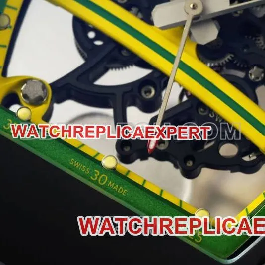 Richard Milletop-tier watch R factory hollow plate black rubber model RM061front live photo