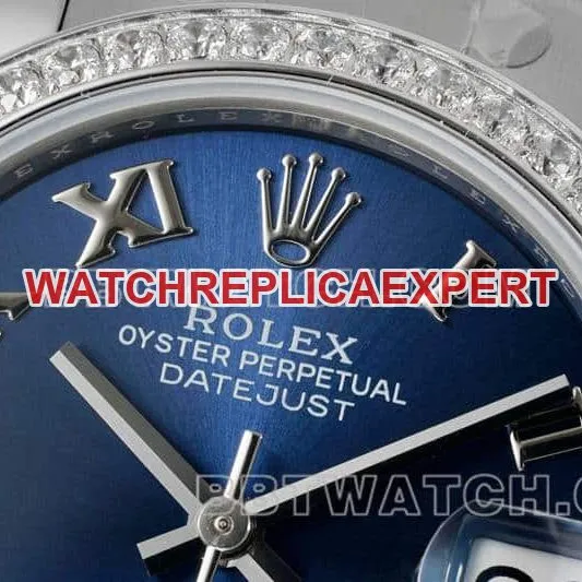 ARF FactoryRolex log top-tier replicablue dialdiamond bezel Roman numerals 31mm three-lattice chain link 278384front live photo