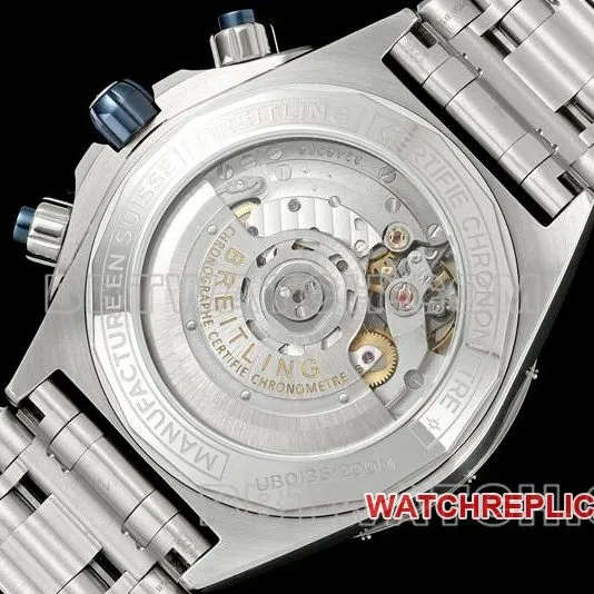 Breitling's collectible watch TF factory mechanical chronograph blue dial 44mm steel bracelet model front live photo