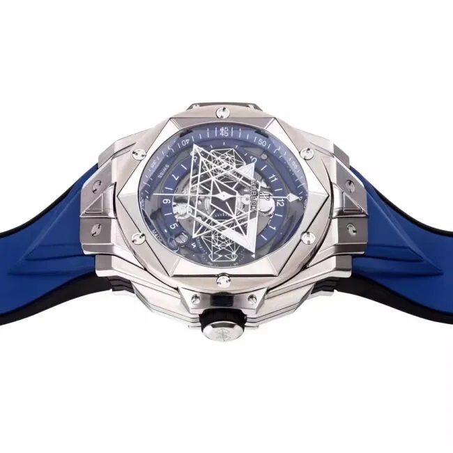 top-tier BBFHUBLOTHublot watch new II tattoo second generation watch blue dial side view