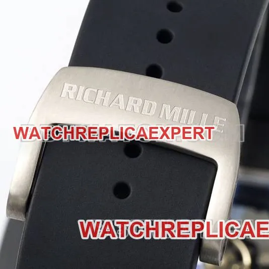 Richard Mille watch R factory hollow plate white rubber model RM061front live photo