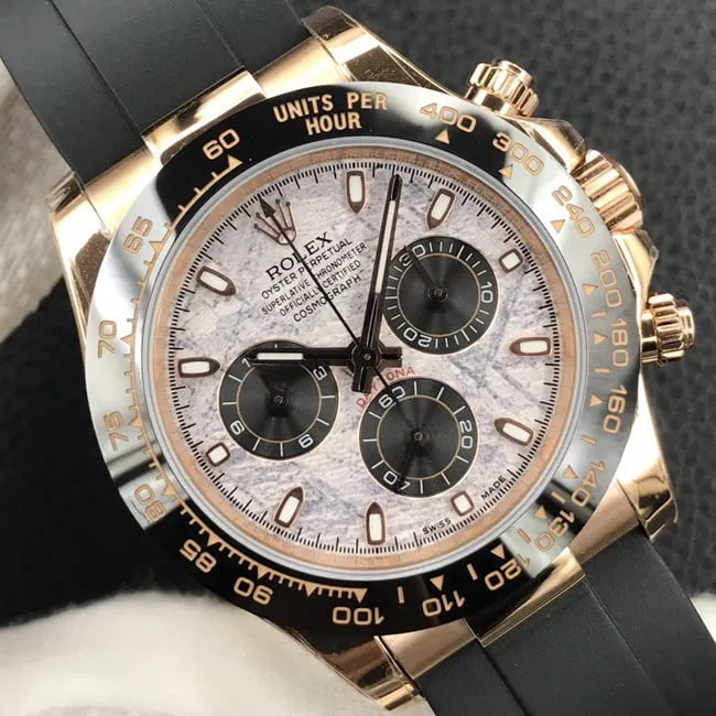 top-tier watch Rolex ultra-thin true function Daytona latest men's white dialrubber strap watch front view