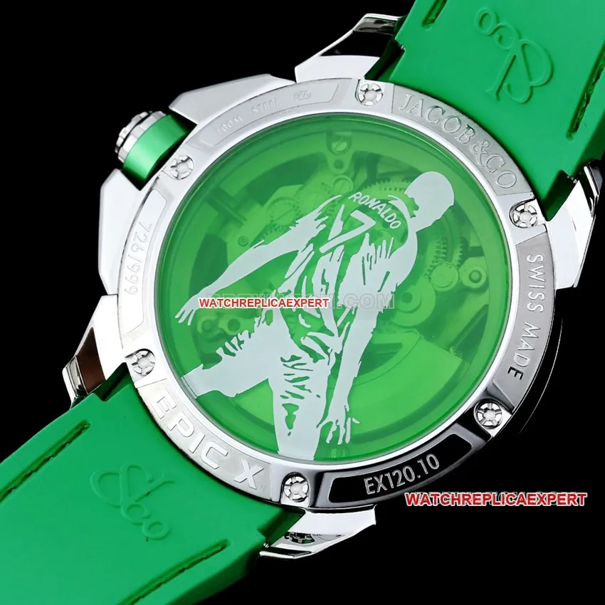 TW factory Czech Leopard C Ronaldo CR7 co-branded customized diamond bezel black and green front live photo
