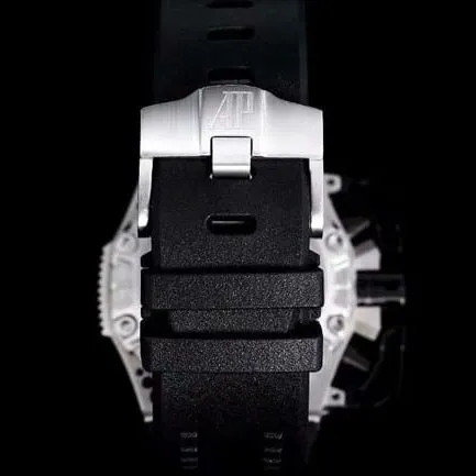 Audemars Piguettop-tier watch men's black dial black rubber strap Royal Oak offshore series mechanical watch front view