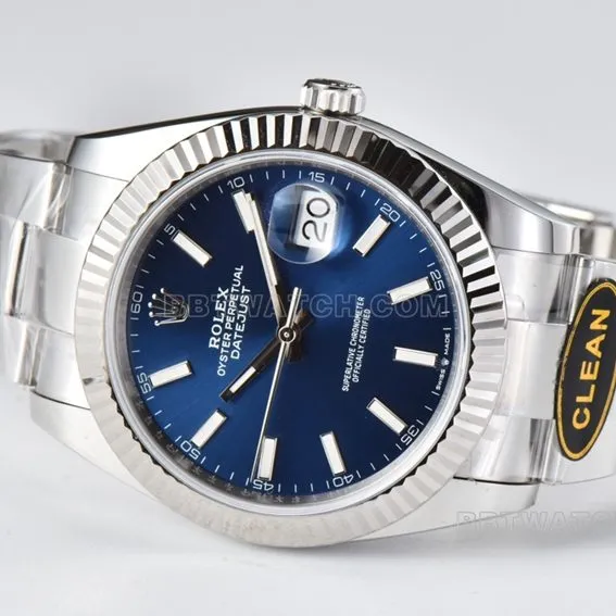 C factory Rolex log 1:1super cloneblue dial41mm three row link m126334-0001caseback live photo