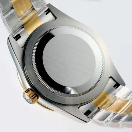 Top-tier Rolex men's black dial gold belt Navigator series automatic movement watch front view