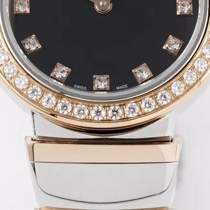 top-tier replicaBvlgari women's black dial18krose gold with LVCEA series watch front view