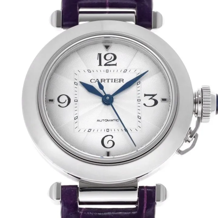 Cartiertop-tierhigh-quality watch Pasha series women's fully automatic movement watch white face front view