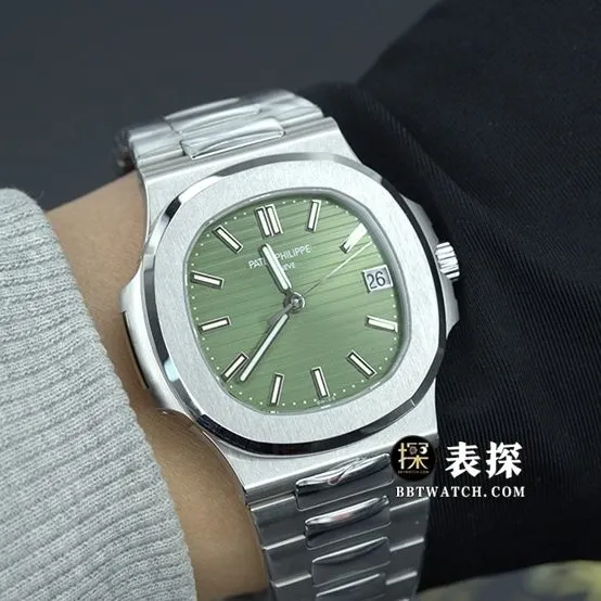PPF FactoryPatek Philippe sporty and elegant top-tier watch men's olive green Nautilussteel bracelet picture and price front live photo