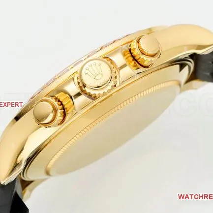 collectible watch RolexPPM factory Daytonablack dialdiamond bezel rubber braceletfront live photo