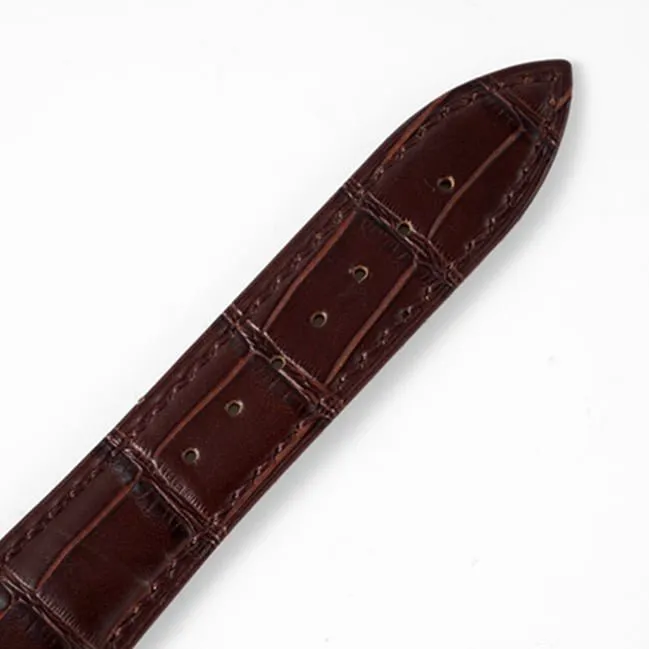 top-tier watch Blancpain men's white dial brown belt classic series leather strap watch front view