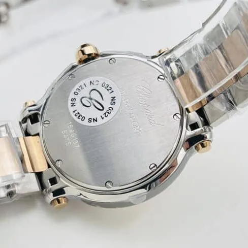 YF factory top-tier watch Chopard HAPPYDIAMONDS series indirect rose gold with diamond ladies watch front view