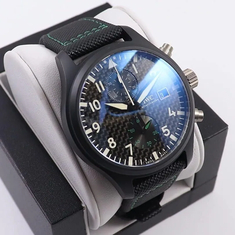 IWC watch pilot series watch TOP GUN naval air combat unit chronograph watch front view