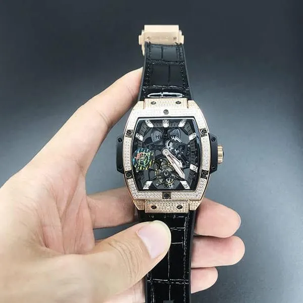 watch JBHublotMASTERPIECE series 906 genuine tourbillon barrel type men's mechanical watch front view