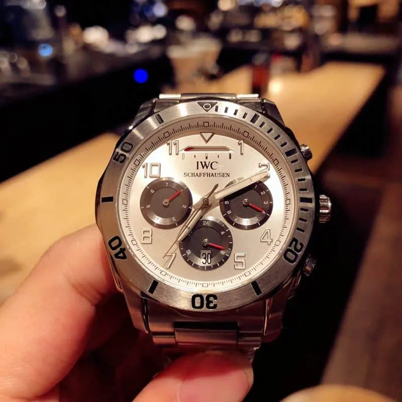 IWC watch IWC kinetic energy reserve display sun, moon and stars Air Force One Special Forces watch front view