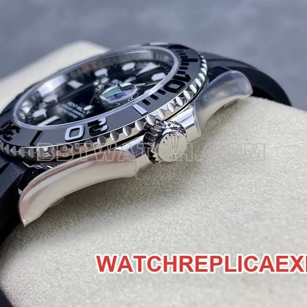 Rolex collectible watches ARF factory yacht masters black plate 42mm rubber models front real picture