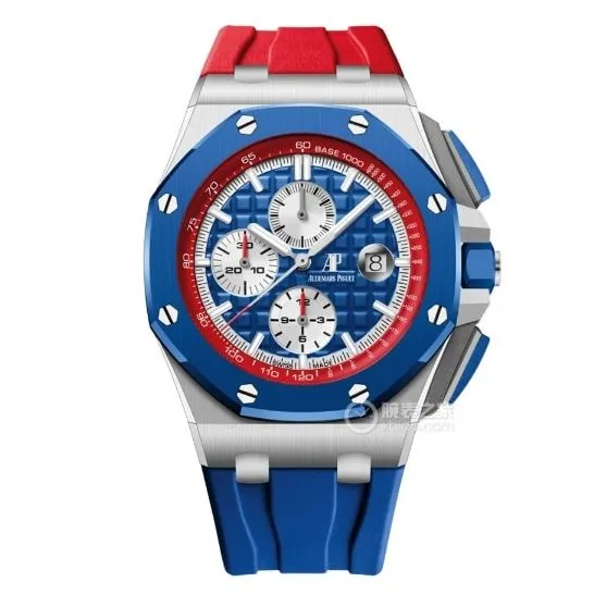 TW factory Audemars PiguetRoyal Oak offshore type 1:1super cloneblue dial red inner bezel26400front live photo