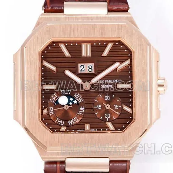 3K FactoryPatek PhilippeCUBITUS1:1top-tier brown disk rose gold5822front live photo