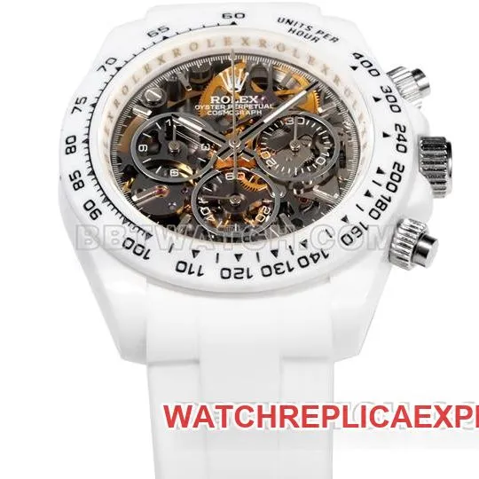 collectible watches TW Factory Ditoner Rolex white case white rubber strap front real picture