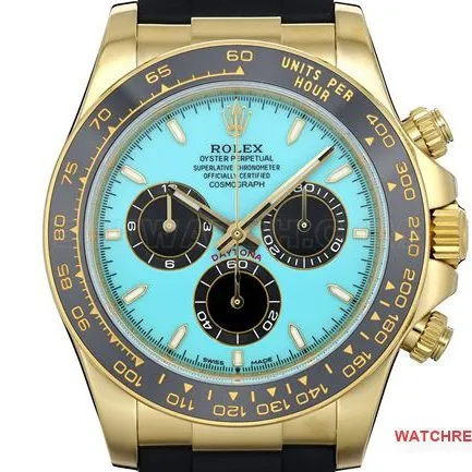1:1replica watch ZF FactoryRolexDaytonablue dial gold case 4131 mechanical front live photo