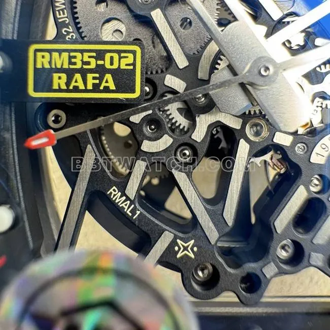 collectible watch APS factory Richard Mille carbon fiber red circle RM35-02movementlive photos