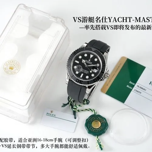 top-tier watch VSRolex white yacht 42dial3235 mechanical super long standby front view