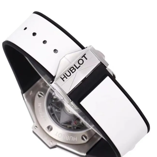 top-tiersuper cloneBBFHublot watch brand new Hublot most popular white steel model front view
