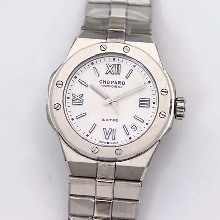 Chopardreplica watch men's white dialsteel bracelet Alpine Eagle ALPINE EAGLE series automatic movement watch front view