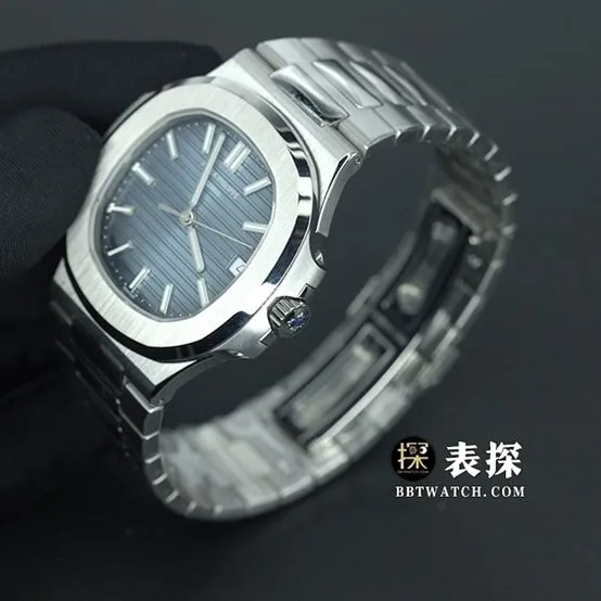 3KPatek Philippe sporty and elegant watch men's blue sunburst dial steel bracelet model pictures and prices front live photo