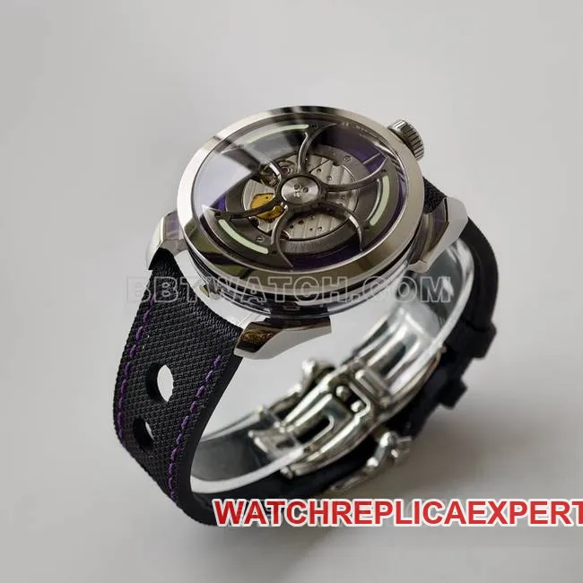 1:1replica watch MB&F purple plate K1 factory mechanical rubber braceletside live photo