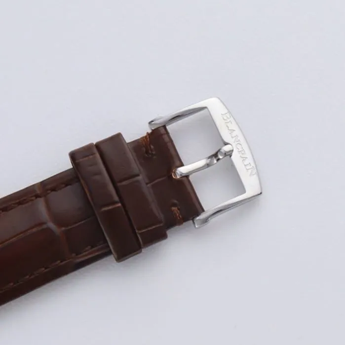 Top-tier watch Blancpain men's white dial Art Master series leather strap watch front view
