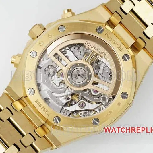 APS factory Audemars PiguetRoyal Oaktop-tier gold plate chronograph frost gold 26240front live photo