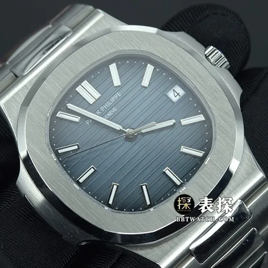 3KPatek Philippe sporty and elegant watch men's blue sunburst dial steel bracelet model pictures and prices front live photo