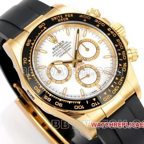 1:1replica watch DaytonaJF factory Rolexwhite dialyellow gold4131 mechanical rubber braceletfront live photo