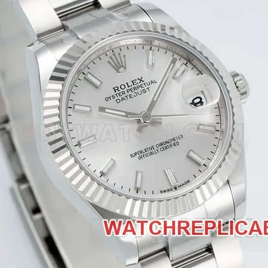 ARF FactoryRolex log 1:1super clonesilver dial stick hour markers 31mm three grid link 278274front live photo