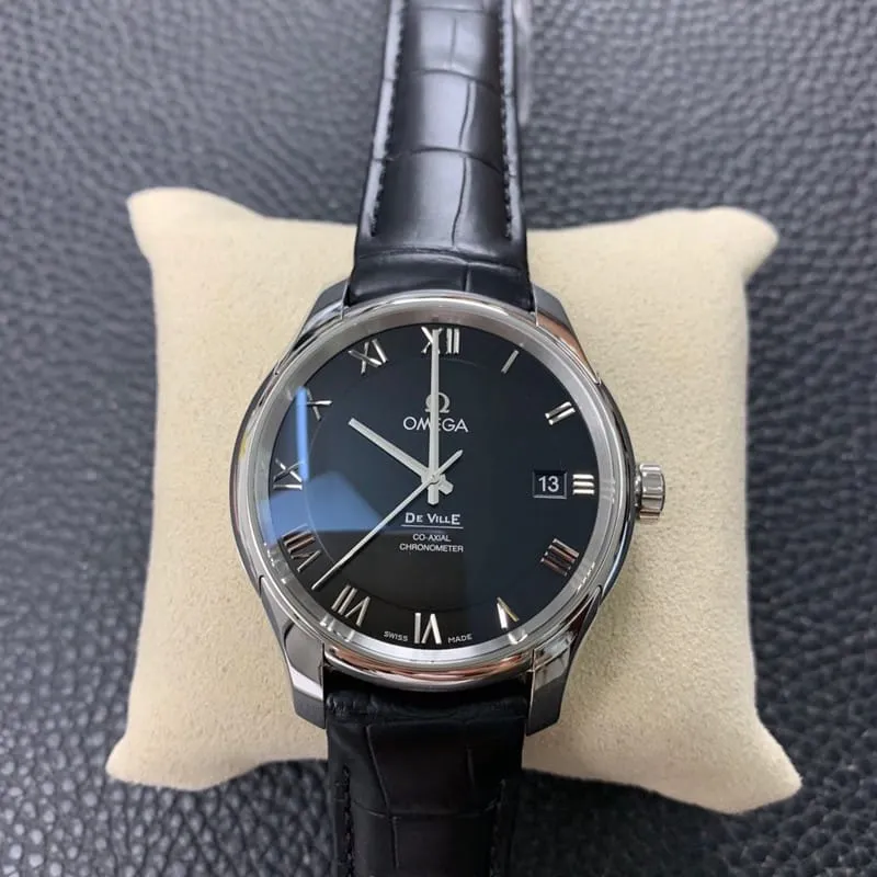Omegareplica watch vs factory De Ville series 8500movement crocodile leather high quality front view