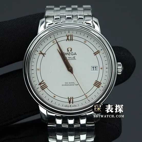 MKS FactoryOmega Diefei watch men's white dial gold needle steel bracelet model pictures and prices side live photo