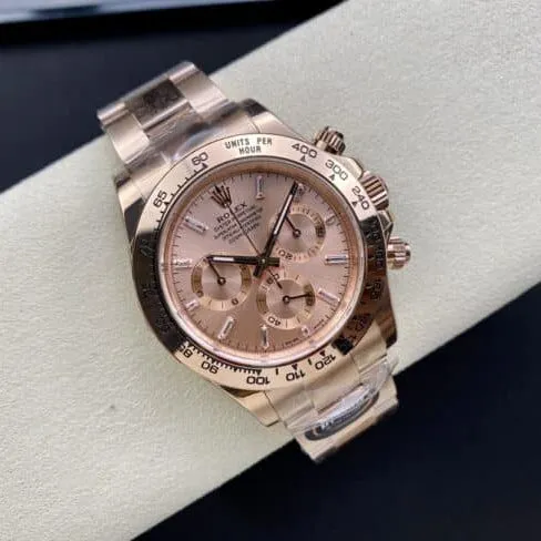 top-tiersuper cloneBTRolex full rose goldDaytona4130movement904stainless steel men's watch front view