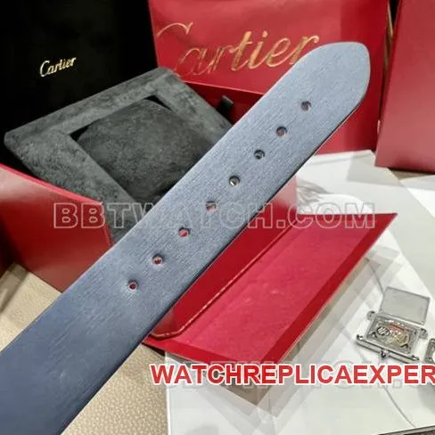 collectible watch tank DR factory Cartier silver white dialdiamond bezelquartz blue leather braceletbraceletlive photos