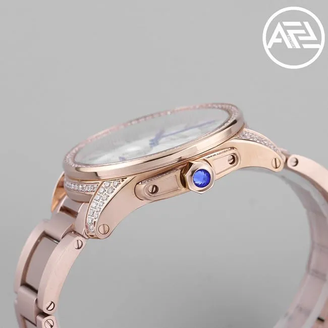 top-tier watch Cartier Kalibo series men's white dial pink steel bracelet automatic movement watch front view
