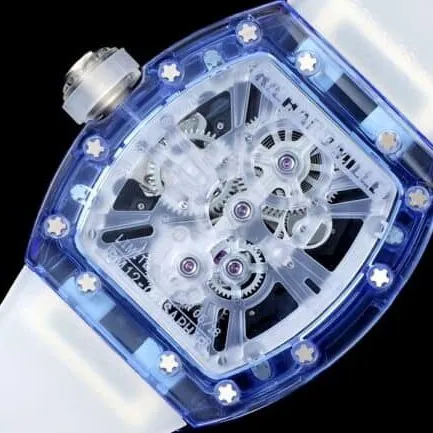 top-tier Richard Mille generation legendary RM12-01 tourbillonsapphire crystal transparent version of extraordinary sports quality detail shots
