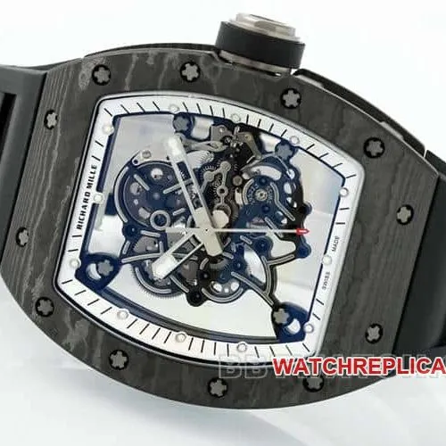 APSRichard Mille1:1top-tier carbon fiber case black rubber model RM055front live photo