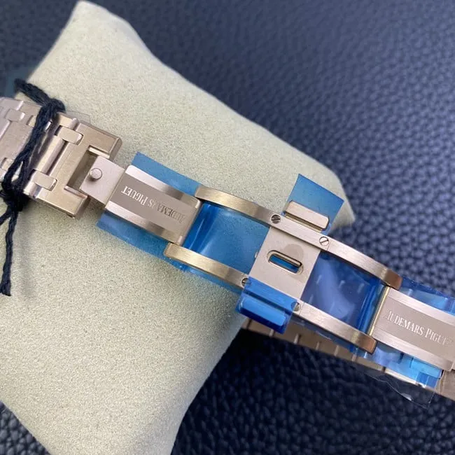 BF factory top-tier watch Audemars Piguet men's black dial gold belt Royal Oak15202 automatic movement watch front view