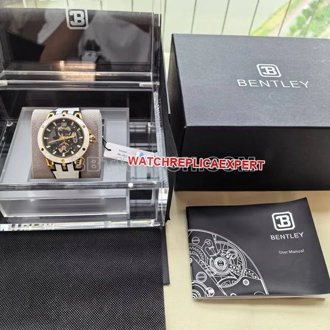 Bentley top-tier watch BL-62 peak white rubber braceletfront live photo